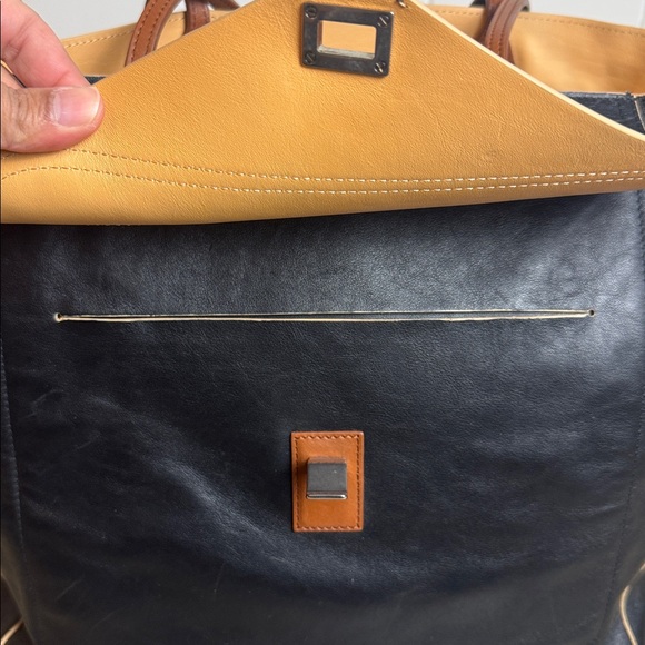 Proenza Schouler Lunch Bag Tote Black Leather Large Shoulder Bag Made in Italy - Picture 7 of 11